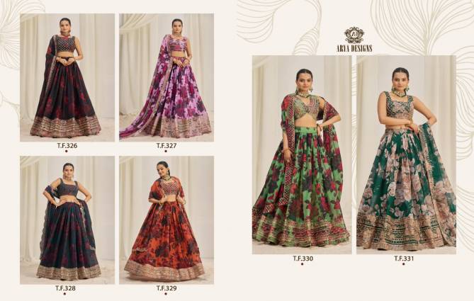 Floral Vol 9 By Arya Designs Organza Lehenga Choli Exporters In India